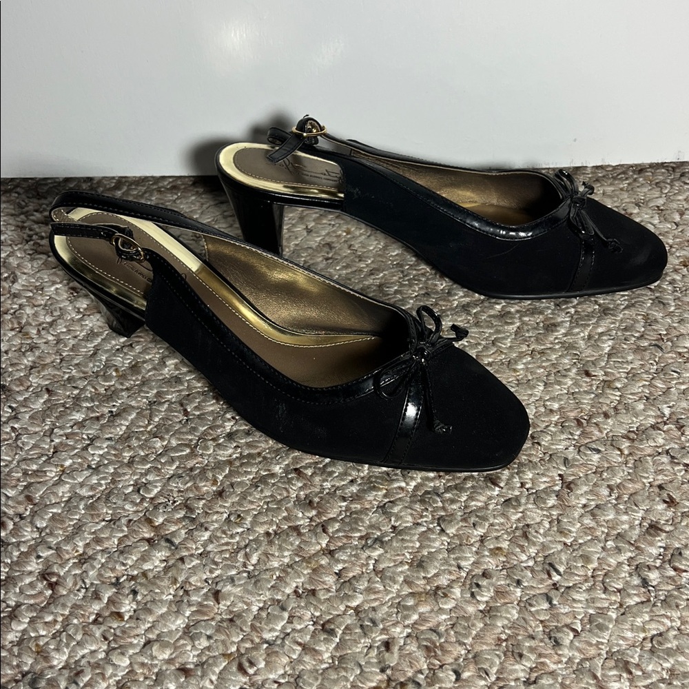 Soft Style Hush Puppies Corina black  3 inch heels size 9EW - Picture 3 of 12